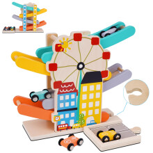 FCSONU Wooden Toddlers Toys | Car Ramps Toys 1-3 | Kid Race Track Truck Toy