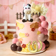 LaVenty Horse Poney Cake Topper Western Decorations Cowboy Hat Balls