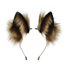 AUSTUFF Handmade Faux Fur Fox Wolf Cat Ears Headband Furry Animals Ears Headwear Cute Head Accessories for Cosplay Party Halloween