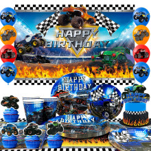 82 Pcs Truck Birthday Decorations, Big Truck Birthday Party Tableware Kit