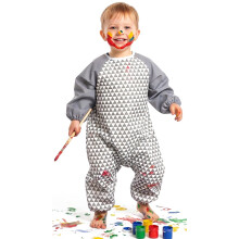 Kids Waterproof Full Body Art Smock | Toddler Jumpsuit Painting Apron with Pockets | Protective Play Overall for Messy Play & Crafts