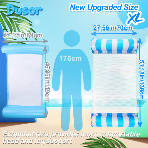 Dusor 2 Pack Pool Inflatables XL Inflatable Pool Toys Water Hammock 1