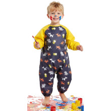 Kids Waterproof Full Body Art Smock | Toddler Jumpsuit Painting Apron with Pockets | Protective Play Overall for Messy Play & Crafts