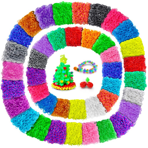 ROSHUKG 8000 Loom Bands Refill Kit, 40 Colours