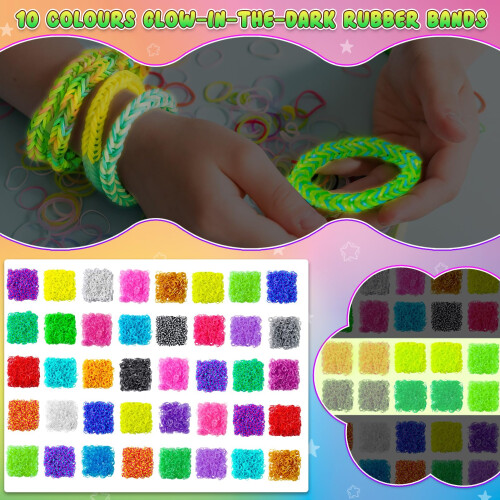 ROSHUKG 8000 Loom Bands Refill Kit, 40 Colours 1