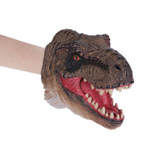 Dinosaur Hand Puppet Glove Dino Head Gloves Soft Rubber Realistic Role Play Gloves Animal Party Favor Interactive Accessories Tyrannosaurus Hand