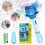 Electric Flower Bubble Wand, Automatic Bubble Machine for Kids 10000+ Bubbles with Colored Light/Battery/120ml Solution 1