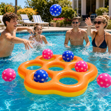 CYFIE Inflatable EVA Floating Pool Toss & Tic-Tac-Toe Game with 7 Balls
