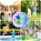 Electric Flower Bubble Wand, Automatic Bubble Machine for Kids 10000+ Bubbles with Colored Light/Battery/120ml Solution 7