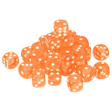 sourcing map 6 Sided Acrylic Dice 18mm/0.71" Orange 50Pcs