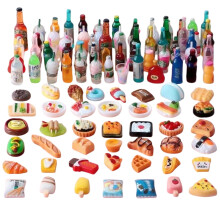 150 PCS Pretend Food, Mini Toy Food for Dollhouse & Micro Landscapes, Miniature Play Mini Foods Drink, Kids Educational Toys