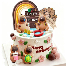 Capybara Cake Toppers Mini Blowfish Party Supplies