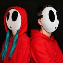 Shy Guy Mask Costume Adult 2PCS Scream Anime Mask with Knight Cloak