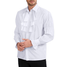 YAOHUOLE Mens Pirate Shirt Renaissance Ruffle Shirt Medieval Victorian Costume Vampire Gothic Steampunk Tops