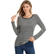 LUYANA Womens Stripe Long Sleeve Top Nautical T-Shirt Tee