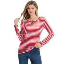 LUYANA Womens Stripe Long Sleeve Top Nautical T-Shirt Tee