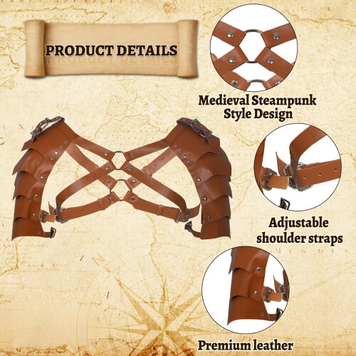 Leather Viking Shoulder Armor Medieval Knight Pauldron Armor 1