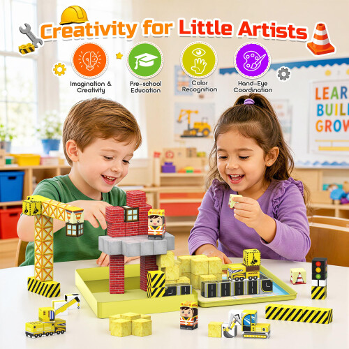 iKidiki Mini Magnetic Blocks 99PCS, Travel Magnetic Blocks Construction 2