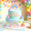 Rainbow Cake Decor Unicorn Cake Decorations Pastel Balls Cake Topper 6