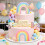 Rainbow Cake Decor Unicorn Cake Decorations Pastel Balls Cake Topper 5