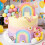 Rainbow Cake Decor Unicorn Cake Decorations Pastel Balls Cake Topper 7