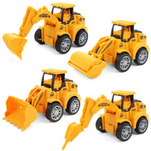 Construction Vehicles, 4PCS Excavator Car Pull Back Racing Cars Friction Power Vehicle Construction Cake Decoration Tractor Vehicle Engineering
