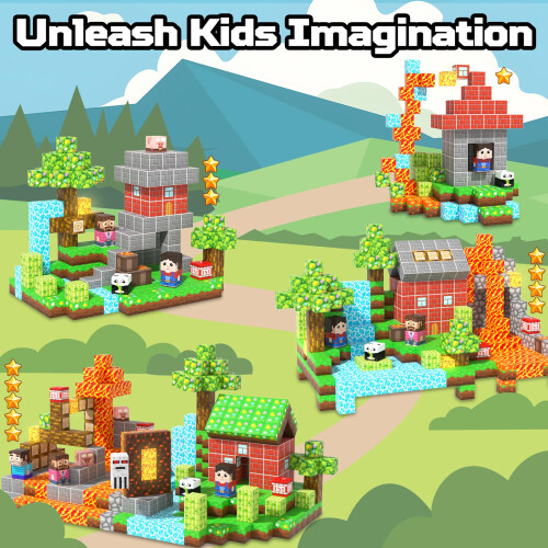 Magnetic Blocks for Kids Age 3+, 150PCS (Bamboo Forest Castle) 2