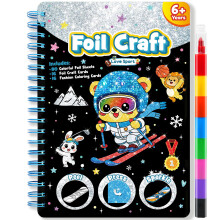 LIKYMO Foil Art, Foil Craft, Birthday Presents Craft Kits for Kids-Sport