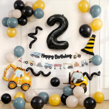 2nd Birthday Decorations Boy, 50Pcs Digger Birthday Decorations