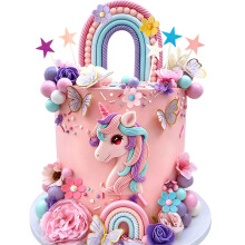 Rainbow Pony Unicorn Cake Decoration Pony Birthday Rainbow Cake Topper
