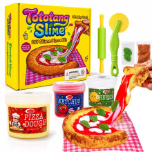 Tototang DIY Slime Toy Craft Kit, Pretend Play Fake Pizza Making Set with Sensory Putty, Stretchy Jelly Slime & Tools