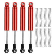 RC Shock Absorber (with Internal Spring Spare Springs), [for 1/10 RC Crawler ] - 76-101mm / Red / 4 Pcs