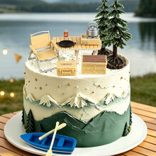 Camping Party Cake Toppers Outdoor Tent Picks Camping Cake Decorations