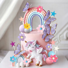 Pony Unicorn Cake Decoration Pony Birthday Decoration Rainbow Cake Topper