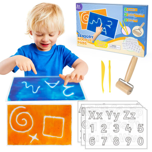 Sensory Doodle Pads Squishy & Erasable Drawing Tablet for Special Needs