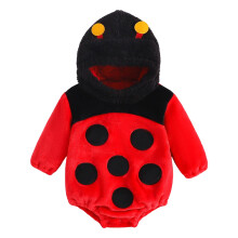 Newborn Baby Girl Boy Halloween Bee Ladybug Animal Costume Long Sleeve Hooded Furry Fall Winter Cosplay Romper