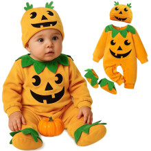 Pumpkin Costume Kids, Toddler Halloween Costumes Hoodie Striped Pant 2-6T