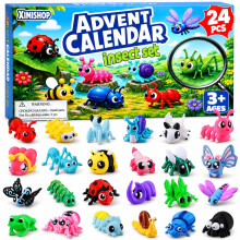 XIMISHOP 2026 Advent Calendar with 24Pcs 3D Printed Animals (Insect Theme)