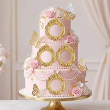 LaVenty Gold Frame Cake Decorations Tea Party Cake Topper