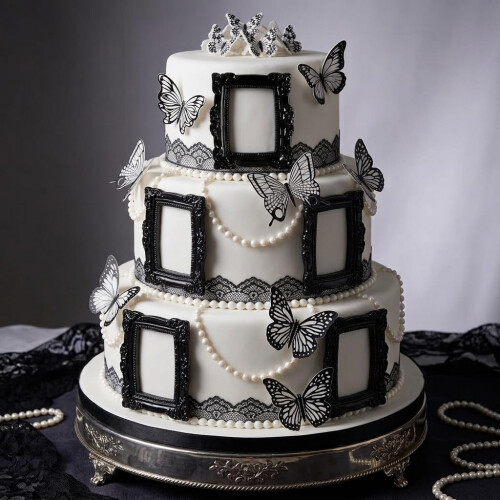 LaVenty Black Goth Cake Decorations Butterfly Goth Cake Topper