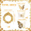 LaVenty Gold Frame Cake Decorations Tea Party Cake Topper 3