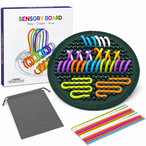 Double-Sided Silicone Sensory Activity Board, Quiet Travel Fidget Toy