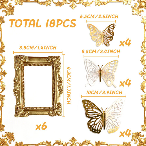 LaVenty Gold Frame Cake Decorations Tea Party Cake Topper 1