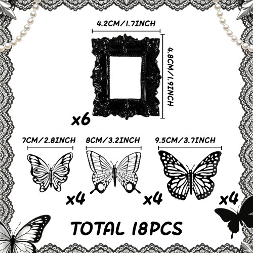 LaVenty Black Goth Cake Decorations Butterfly Goth Cake Topper 1