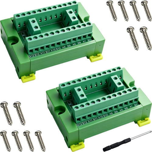 Power Distribution Board, 2x12 Terminal Block, 30A 300V, 2Set