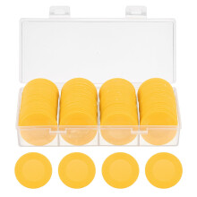 sourcing map 100Pcs Plastic Poker Chips, 38mm Mini Bingo Chips Learning Counters Counting Chips Counters Disks Markers Opaque Game Tokens with
