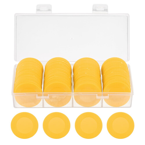 sourcing map 100Pcs Plastic Poker Chips, 38mm Mini Bingo Chips Learning Counters Counting Chips Counters Disks Markers Opaque Game Tokens with