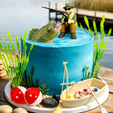 Fishing Cake Topper Fishing Birthday Decorations Gone Fishing Cake Topper