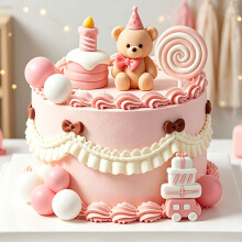 Pink Bear Cake Decoration Baby Bear Baby Shower Cake Topper