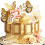 LaVenty Gold Frame Cake Decorations Tea Party Cake Topper 8